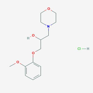molecular formula C14H22ClNO4 B2890943 1-(2-Methoxyphenoxy)-3-morpholinopropan-2-ol hydrochloride CAS No. 1185333-86-1