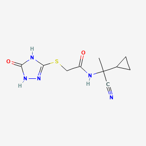 molecular formula C10H13N5O2S B2890946 N-(1-Cyano-1-cyclopropylethyl)-2-[(5-oxo-1,4-dihydro-1,2,4-triazol-3-yl)sulfanyl]acetamide CAS No. 2196827-00-4