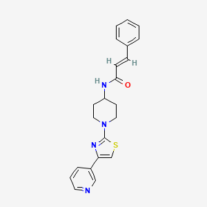 molecular formula C22H22N4OS B2890949 N-(1-(4-(pyridin-3-yl)thiazol-2-yl)piperidin-4-yl)cinnamamide CAS No. 1798981-57-3