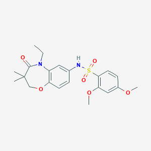 molecular formula C21H26N2O6S B2890951 N-(5-ethyl-3,3-dimethyl-4-oxo-2,3,4,5-tetrahydrobenzo[b][1,4]oxazepin-7-yl)-2,4-dimethoxybenzenesulfonamide CAS No. 922023-92-5