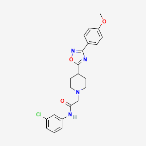molecular formula C22H23ClN4O3 B2890953 N-(3-chlorophenyl)-2-{4-[3-(4-methoxyphenyl)-1,2,4-oxadiazol-5-yl]piperidin-1-yl}acetamide CAS No. 1251679-79-4