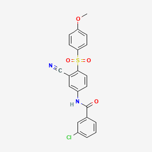 3-chloro-N-{3-cyano-4-[(4-methoxyphenyl)sulfonyl]phenyl}benzenecarboxamide