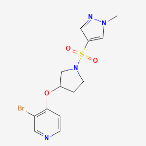 3-Bromo-4-[1-(1-methylpyrazol-4-yl)sulfonylpyrrolidin-3-yl]oxypyridine