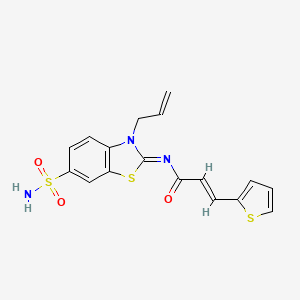 (2E,NZ)-N-(3-allyl-6-sulfamoylbenzo[d]thiazol-2(3H)-ylidene)-3-(thiophen-2-yl)acrylamide