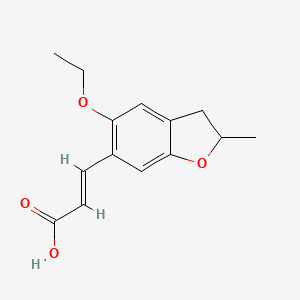 molecular formula C14H16O4 B2891015 (2E)-3-(5-ethoxy-2-methyl-2,3-dihydro-1-benzofuran-6-yl)acrylic acid CAS No. 855715-42-3