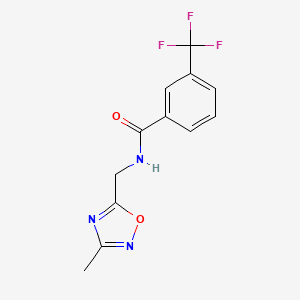 molecular formula C12H10F3N3O2 B2891052 N-[(3-methyl-1,2,4-oxadiazol-5-yl)methyl]-3-(trifluoromethyl)benzamide CAS No. 1235332-94-1