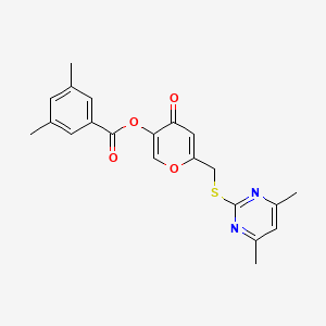 [6-[(4,6-Dimethylpyrimidin-2-yl)sulfanylmethyl]-4-oxopyran-3-yl] 3,5-dimethylbenzoate