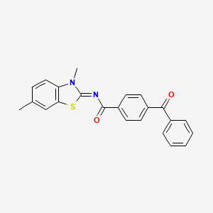4-benzoyl-N-(3,6-dimethyl-1,3-benzothiazol-2-ylidene)benzamide