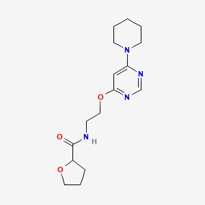 molecular formula C16H24N4O3 B2891098 N-(2-{[6-(piperidin-1-yl)pyrimidin-4-yl]oxy}ethyl)oxolane-2-carboxamide CAS No. 1209116-12-0