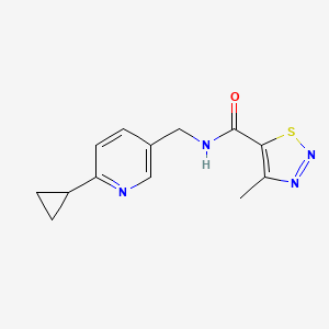 molecular formula C13H14N4OS B2891107 N-[(6-cyclopropylpyridin-3-yl)methyl]-4-methyl-1,2,3-thiadiazole-5-carboxamide CAS No. 2097861-10-2