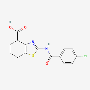 B2891174 2-(4-Chlorobenzamido)-4,5,6,7-tetrahydrobenzo[d]thiazole-4-carboxylic acid CAS No. 1019108-36-1