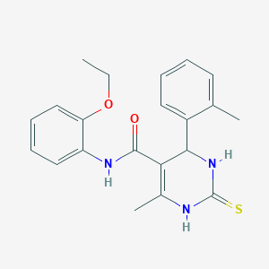 molecular formula C21H23N3O2S B289122 N-(2-ETHOXYPHENYL)-6-METHYL-4-(2-METHYLPHENYL)-2-SULFANYLIDENE-1,2,3,4-TETRAHYDROPYRIMIDINE-5-CARBOXAMIDE 