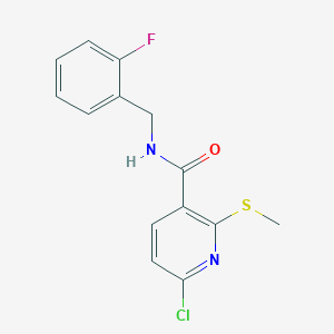 B2891265 6-chloro-N-[(2-fluorophenyl)methyl]-2-(methylsulfanyl)pyridine-3-carboxamide CAS No. 1394691-57-6