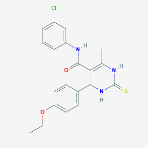 molecular formula C20H20ClN3O2S B2891269 N-(3-chlorophenyl)-4-(4-ethoxyphenyl)-6-methyl-2-sulfanylidene-1,2,3,4-tetrahydropyrimidine-5-carboxamide CAS No. 500015-30-5