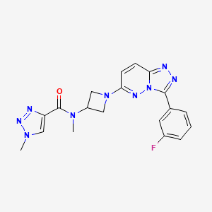 N-[1-[3-(3-Fluorophenyl)-[1,2,4]triazolo[4,3-b]pyridazin-6-yl]azetidin-3-yl]-N,1-dimethyltriazole-4-carboxamide