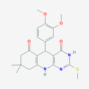 5-(3,4-dimethoxyphenyl)-8,8-dimethyl-2-(methylsulfanyl)-5,8,9,10-tetrahydropyrimido[4,5-b]quinoline-4,6(3H,7H)-dione