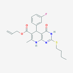 Allyl 2-(butylthio)-5-(3-fluorophenyl)-7-methyl-4-oxo-3,4,5,8-tetrahydropyrido[2,3-d]pyrimidine-6-carboxylate