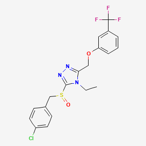 3-[(4-Chlorophenyl)methylsulfinyl]-4-ethyl-5-[[3-(trifluoromethyl)phenoxy]methyl]-1,2,4-triazole