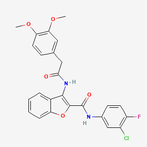 N-(3-chloro-4-fluorophenyl)-3-(2-(3,4-dimethoxyphenyl)acetamido)benzofuran-2-carboxamide