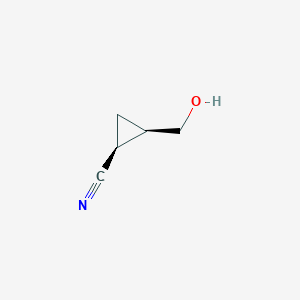 molecular formula C5H7NO B2891334 2-(hydroxymethyl)cyclopropane-1-carbonitrile,cis CAS No. 156742-97-1