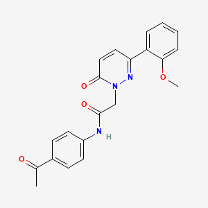 molecular formula C21H19N3O4 B2891343 N-(4-acetylphenyl)-2-[3-(2-methoxyphenyl)-6-oxo-1,6-dihydropyridazin-1-yl]acetamide CAS No. 899753-06-1