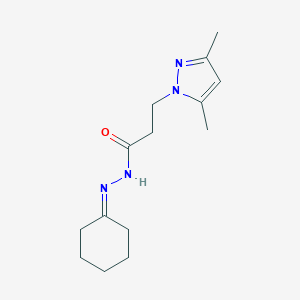 molecular formula C14H22N4O B289135 N'-cyclohexylidene-3-(3,5-dimethyl-1H-pyrazol-1-yl)propanohydrazide 