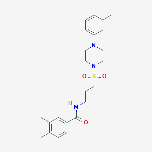 3,4-dimethyl-N-(3-((4-(m-tolyl)piperazin-1-yl)sulfonyl)propyl)benzamide