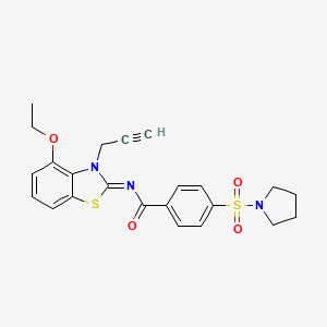N-(4-ethoxy-3-prop-2-ynyl-1,3-benzothiazol-2-ylidene)-4-pyrrolidin-1-ylsulfonylbenzamide