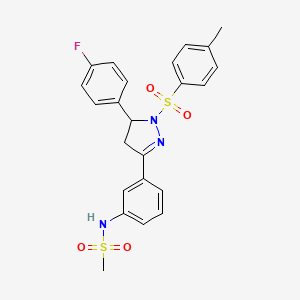 N-(3-(5-(4-fluorophenyl)-1-tosyl-4,5-dihydro-1H-pyrazol-3-yl)phenyl)methanesulfonamide