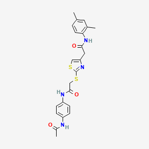 N-(4-acetamidophenyl)-2-((4-(2-((2,4-dimethylphenyl)amino)-2-oxoethyl)thiazol-2-yl)thio)acetamide