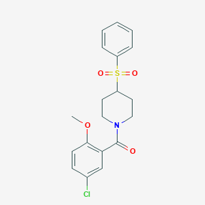 (5-Chloro-2-methoxyphenyl)(4-(phenylsulfonyl)piperidin-1-yl)methanone