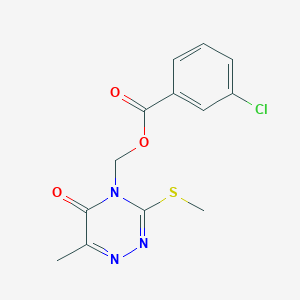 (6-Methyl-3-methylsulfanyl-5-oxo-1,2,4-triazin-4-yl)methyl 3-chlorobenzoate
