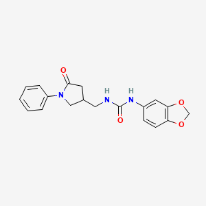 1-(Benzo[d][1,3]dioxol-5-yl)-3-((5-oxo-1-phenylpyrrolidin-3-yl)methyl)urea
