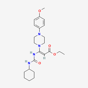 molecular formula C23H34N4O4 B2891407 ethyl (2Z)-3-[(cyclohexylcarbamoyl)amino]-3-[4-(4-methoxyphenyl)piperazin-1-yl]prop-2-enoate CAS No. 337920-21-5