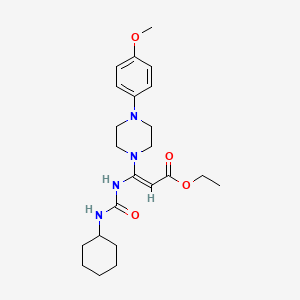 Ethyl 3-{[(cyclohexylamino)carbonyl]amino}-3-[4-(4-methoxyphenyl)piperazino]acrylate