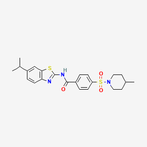 N-(6-isopropylbenzo[d]thiazol-2-yl)-4-((4-methylpiperidin-1-yl)sulfonyl)benzamide