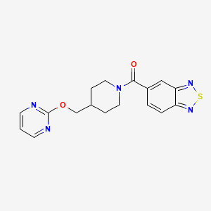 molecular formula C17H17N5O2S B2891470 2,1,3-Benzothiadiazol-5-yl-[4-(pyrimidin-2-yloxymethyl)piperidin-1-yl]methanone CAS No. 2379977-67-8