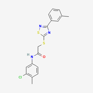 molecular formula C18H16ClN3OS2 B2891475 N-(3-chloro-4-methylphenyl)-2-((3-(m-tolyl)-1,2,4-thiadiazol-5-yl)thio)acetamide CAS No. 864917-90-8