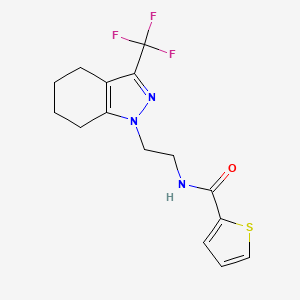 molecular formula C15H16F3N3OS B2891495 N-(2-(3-(trifluoromethyl)-4,5,6,7-tetrahydro-1H-indazol-1-yl)ethyl)thiophene-2-carboxamide CAS No. 1796988-94-7