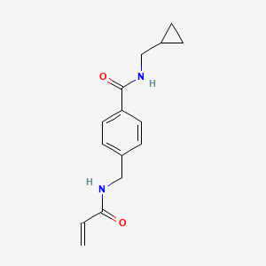 molecular formula C15H18N2O2 B2891521 N-(Cyclopropylmethyl)-4-[(prop-2-enoylamino)methyl]benzamide CAS No. 2202073-06-9