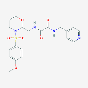 molecular formula C20H24N4O6S B2891542 N1-((3-((4-methoxyphenyl)sulfonyl)-1,3-oxazinan-2-yl)methyl)-N2-(pyridin-4-ylmethyl)oxalamide CAS No. 869071-57-8