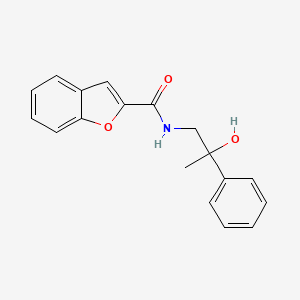 molecular formula C18H17NO3 B2891556 N-(2-hydroxy-2-phenylpropyl)-1-benzofuran-2-carboxamide CAS No. 1351622-50-8