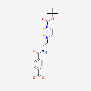 molecular formula C20H29N3O5 B2891564 Tert-butyl 4-(2-(4-(methoxycarbonyl)benzamido)ethyl)piperazine-1-carboxylate CAS No. 1219903-72-6