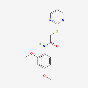 molecular formula C14H15N3O3S B2891571 N-(2,4-dimethoxyphenyl)-2-(pyrimidin-2-ylsulfanyl)acetamide CAS No. 403835-97-2
