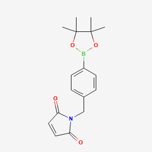 B2891584 N-[4-(4,4,5,5-Tetramethyl-1,3,2-dioxaborolan-2-yl)benzyl]maleimide CAS No. 1315276-43-7
