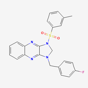 molecular formula C23H19FN4O2S B2891592 1-(4-fluorobenzyl)-3-(m-tolylsulfonyl)-2,3-dihydro-1H-imidazo[4,5-b]quinoxaline CAS No. 848728-14-3