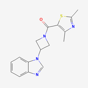 molecular formula C16H16N4OS B2891593 1-[1-(2,4-dimethyl-1,3-thiazole-5-carbonyl)azetidin-3-yl]-1H-1,3-benzodiazole CAS No. 2380083-61-2