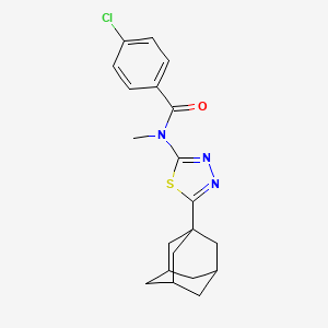 molecular formula C20H22ClN3OS B2891597 N-[5-(adamantan-1-yl)-1,3,4-thiadiazol-2-yl]-4-chloro-N-methylbenzamide CAS No. 392321-04-9