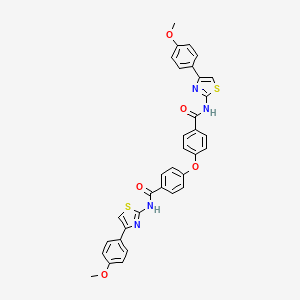 molecular formula C34H26N4O5S2 B2891600 N-[4-(4-methoxyphenyl)-1,3-thiazol-2-yl]-4-(4-{[4-(4-methoxyphenyl)-1,3-thiazol-2-yl]carbamoyl}phenoxy)benzamide CAS No. 391228-61-8