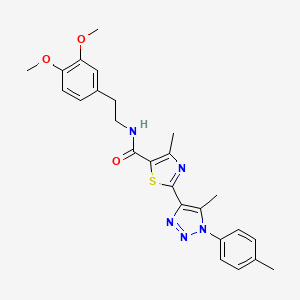 molecular formula C25H27N5O3S B2891609 N-[2-(3,4-dimethoxyphenyl)ethyl]-4-methyl-2-[5-methyl-1-(4-methylphenyl)-1H-1,2,3-triazol-4-yl]-1,3-thiazole-5-carboxamide CAS No. 1207016-44-1
